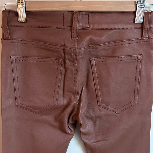 Current/Elliott Camel Brown Ankle Skinny Leather pants size 24 - Picture 12 of 14